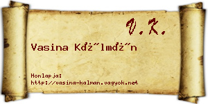 Vasina Kálmán névjegykártya