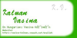 kalman vasina business card